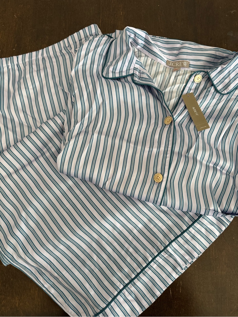NWT J. Crew Soft-Shine Long-Sleeve Pajama Set Striped Size 2X